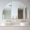 Future Glass Shira Frameless Arch Mirror Cabinet - 900 x 1500mm (Triple Door)