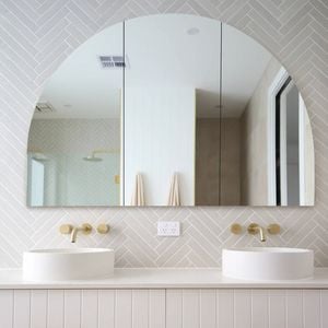 Future Glass Shira Frameless Arch Mirror Cabinet - 900 x 1500mm (Triple Door)