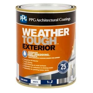 PPG Paints 1L White Low Sheen Weather Tough Exterior Paint