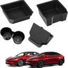FOHOA 4PCS Center Console Organizer Tray Compatible with 2026 Tesla Model Y Juniper