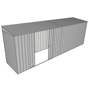 Build-A-Shed 1.2 x 6.0 x 2.0m Skillion Double Sliding Side Door Shed - Zinc