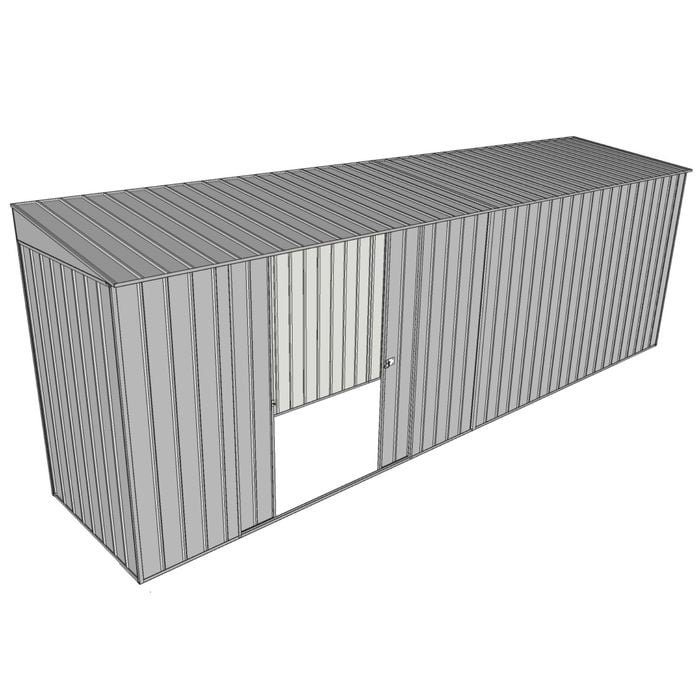 Build-A-Shed 1.2 x 6.0 x 2.0m Skillion Double Sliding Side Door Shed - Zinc