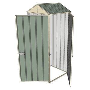 Build-a-Shed 0.8 x 0.8 x 2.1m Gable Single Hinged Door Shed with Single Hinged Side Door - Green