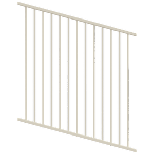 ProtectorAl 0350-1200W x 1200H Surfmist Flat Top Square Picket Pool Fence Panel Raked Up to 15º