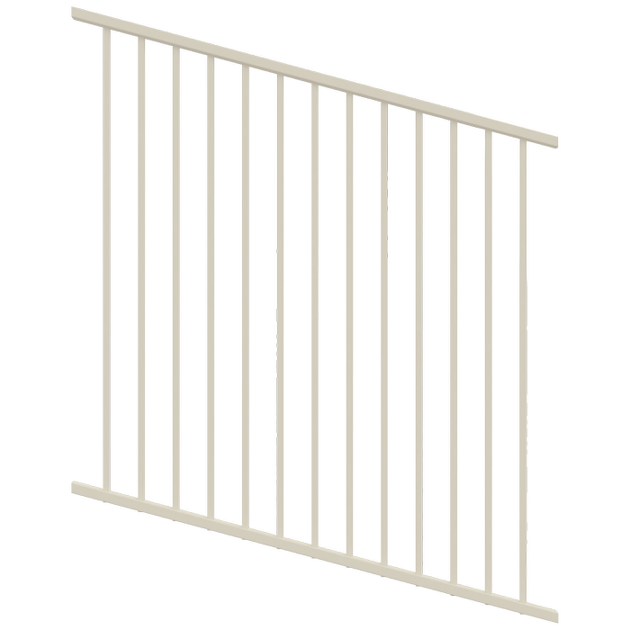 ProtectorAl 0350-1200W x 1200H Surfmist Flat Top Square Picket Pool Fence Panel Raked Up to 15º