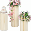 3 PCS Carboard Round Plinth Cylinder Pedestal Wedding Flower Display Stand