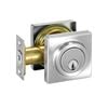 Delf Satin Nickel Low Profile Square Single Cylinder Deadbolt