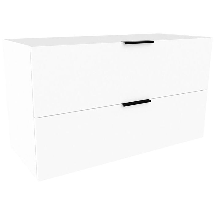 Lugna 512 x 900 x 380mm White Ready To Assemble 2 Drawer Unit