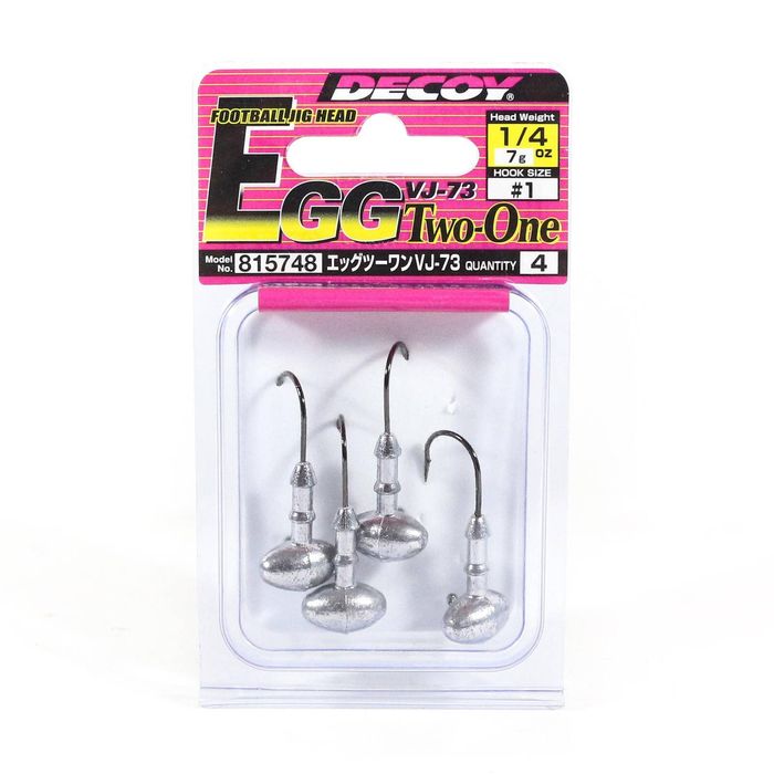 Decoy VJ73 Egg TwoOne Heavy Duty Football Shape Fishing Jighead 1/4oz 1
