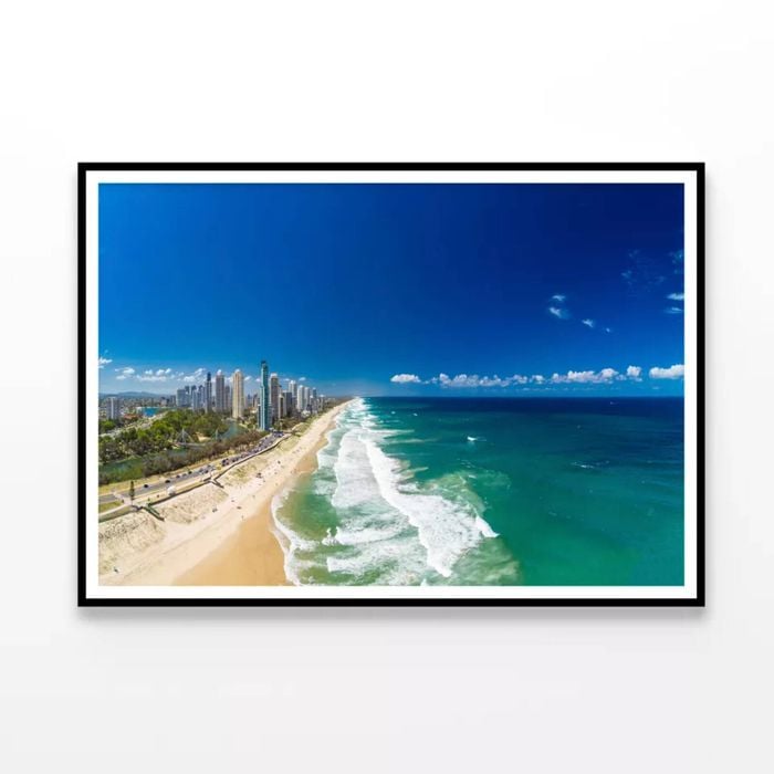 Surfers Paradise Beach Seashore  Print 100% Australian Made 120x90cm  (poster)