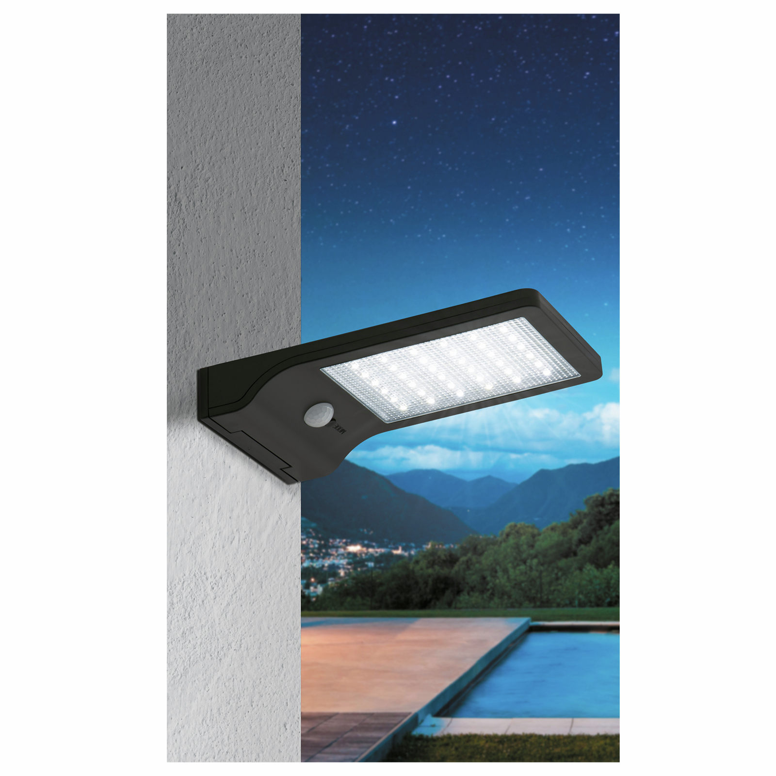 Arlec black ritter sensor solar wall light sales