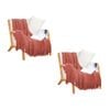 SOGA 2X Red Diamond Knitted Throw Blankets