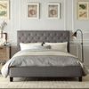Istyle Chester Queen Bed Frame Fabric Grey