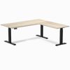 Desky Eco L-Shape Melamine Sit Stand Desk Matte Black Frame 180x175cm