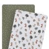 Living Textiles 2 Pack Jersey Bedside Sleeper Fitted Sheets Forest Retreat