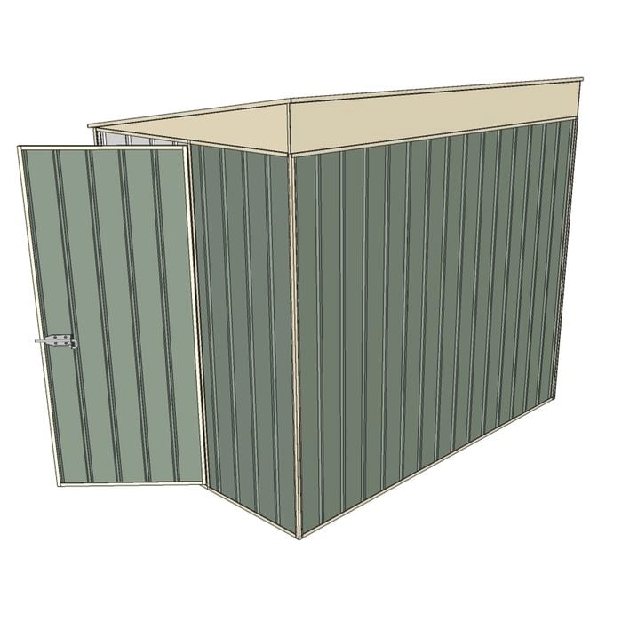 Build-a-Shed 1.5 x 2.3 x 2m Single Hinged End Door Skillion Shed - Green
