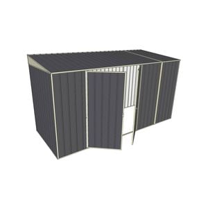 Build-a-Shed 1.5 x 3.7 x 2m Double Hinged Side Doors Skillion Shed - Grey