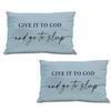 Catzon 2 Pcs Summer Lumbar Pillow Covers Linen Pillowcase for Home Decor-Set 25