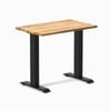 Desky Fixed Height Mini Teak Hardwood Desk 800 X 500mm Matte Black Frame