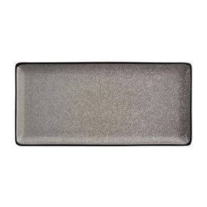 Olympia Mineral Rectangular Plates Porcelain Grey Stone Effect Pack Of 4 335x160mm
