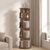 Advwin 4 Tiers Bookshelf Rotating Corner Bookcase Cabinet Revolving Display Stand Rack Brown