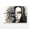 Watercolor Girl With Feathers Print 100% Australian Made 75x50cm (Stretched Canvas)