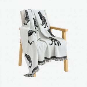 SOGA Three-seater White Sofa Cover Leopard Print 180x340cm Polyester
