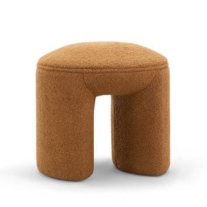Remi Round 47cm Teddy Rust Ottoman Stool