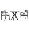 FurnitureOkay Bondi-Capri 3-Piece Sintered Stone Outdoor Dining Setting - Charcoal