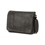 Tosca Vegan Leather 13" Laptop Messenger Bag - Ash Black