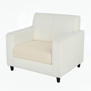 Anyhouz Sofa Cover White Polyester Thick Stretchable Cushion For Living Room 1pc Normal Size 145-185cm