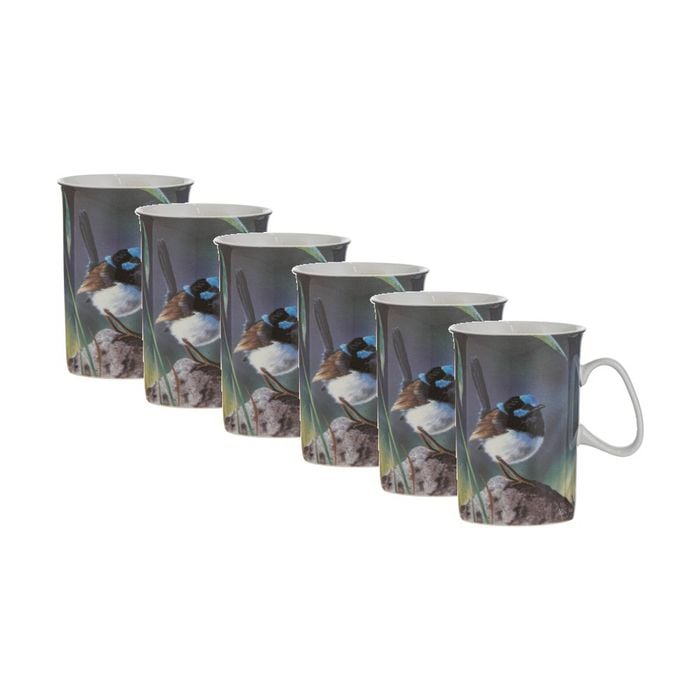 6x Ashdene Aus Small Birds Drinking Mug Cup Blue Wren Animal Photography