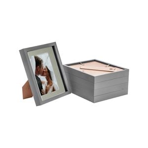 Nicola Spring Acrylic 3D Box Photo Frames with 5" x 7" Mounts - 8" x 10"  - Grey - Pack of 5