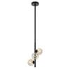 Telbix Moran Modern 3-Lights Pendant Hanging Lamp Light Metal Glass Black Smoke Matte