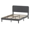 Levede Double Bed Frame Upholstered Adjustable Headboard Dark Grey