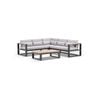 Balmoral Package A Outdoor Aluminium And Teak Lounge Setting With Coffee Table - Grey Cushions