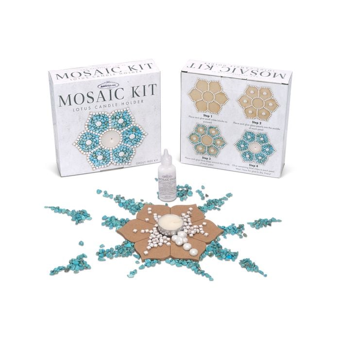 Mandala Art Lotus Candle Holder Mosaic Craft Kit