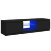 vidaXL TV Cabinet with LED Lights Black 140x40x36 cm TV Stand HiFi Cabinet