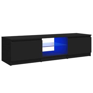 vidaXL TV Cabinet with LED Lights Black 140x40x36 cm TV Stand HiFi Cabinet