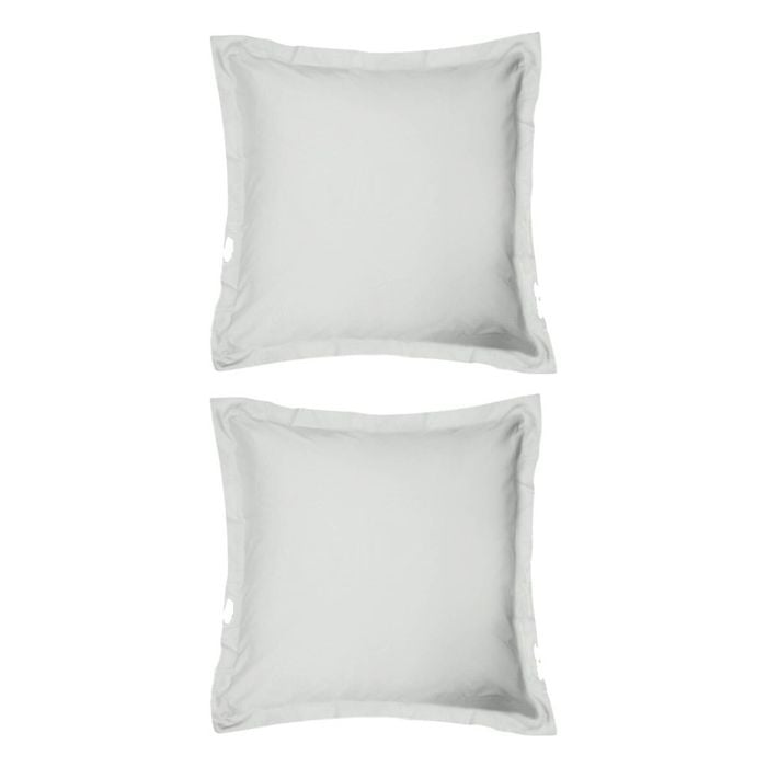 2x Odyssey Living Breathe Cotton European Pillowcase 65cm X Pewter