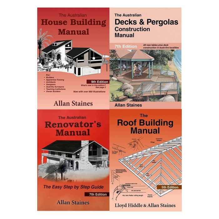 House Building Manual Decks Pergolas Renovators Roof Allan Staines Books 4 Pack