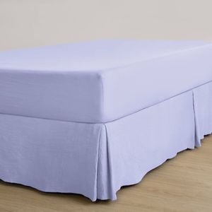 Dreamaker Superfine Washed Microfibre Pleated Valance Lilac King Bed