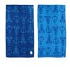 Jacquard Velour Cotton Rich Reversible Beach Towel 81 x 162 cm Blue Lobster Anchor