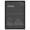 Frames & Hangers Wall Hanging Sleek A3 Picture Print Art Frame Black 28x40cm