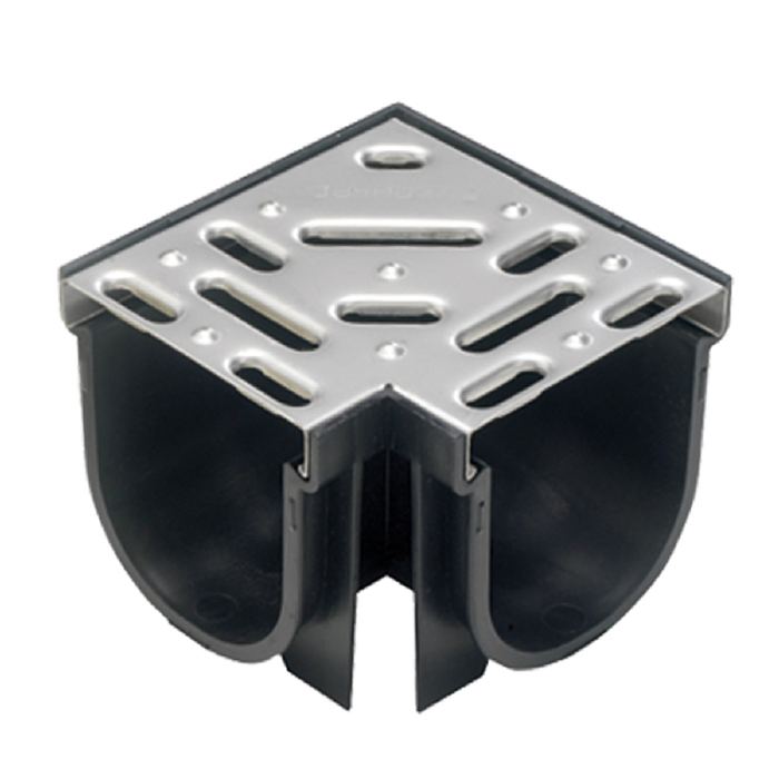 Everhard EasyDRAIN Pressed Stainless Steel Grate and Corner - Stainless Steel
