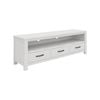 Foxglove ETU Entertainment TV Unit 166cm 3 Drawer Solid Mt Ash Wood - White