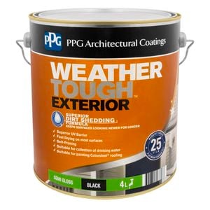 PPG Paints 4L Black Semi Gloss Weather Tough Exterior Paint - 4L