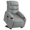 vidaXL Stand up Massage Recliner Chair Armchair Single Sofa Light Grey Fabric