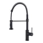Mondella Resonance 35mm Matte Black Dual Function Coil Pull Down Sink Mixer WELS 4 Star 7.5L/min