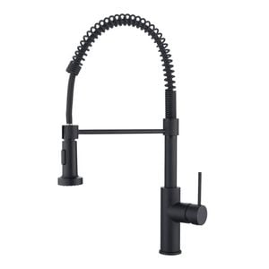 Mondella Resonance 35mm Matte Black Dual Function Coil Pull Down Sink Mixer WELS 4 Star 7.5L/min